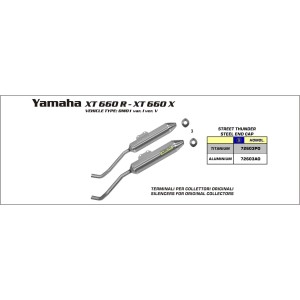 ARROW YAMAHA XT 660 X/ XT 660R '04-10 L & R TITANIUM EXHAUSTS FOR